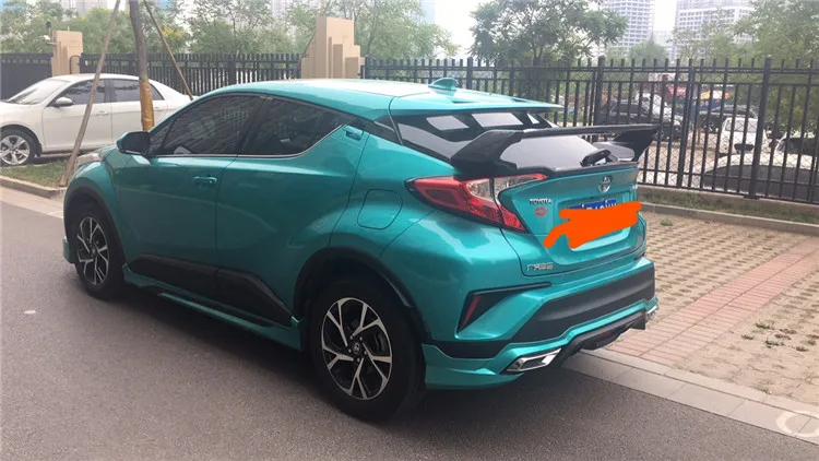Для Toyota C-HR надрезаемая подкладка, ABS Материал заднее крыло автомобиля черный/белый/красный цвет багажник задний спойлер на крыше Спорт для CHR