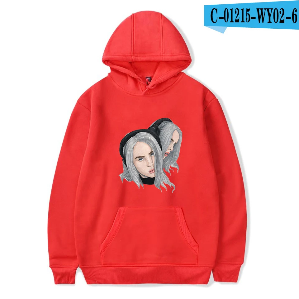 Billie Eilish, толстовки, новая мода, толстовка, пуловеры для женщин, мужчин, с капюшоном, с принтом Billie Eilish, толстовка, осенняя, для девочек, черная, толстовка - Цвет: As picture