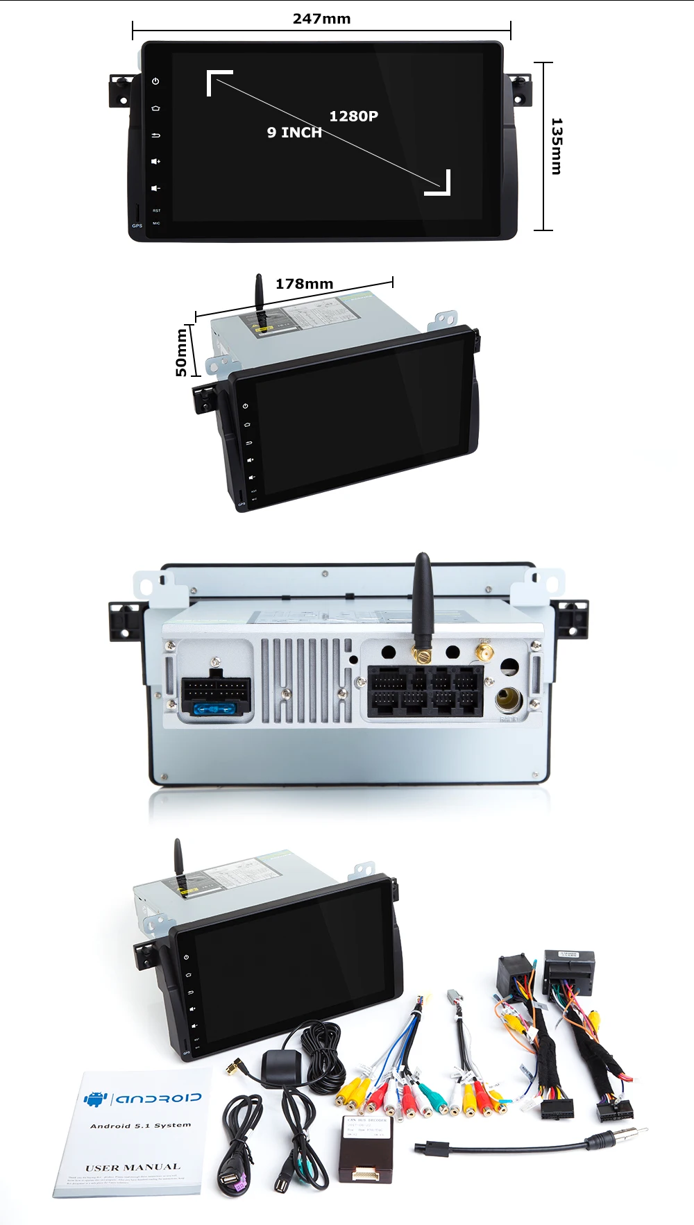 Sale Josmile 1 Din Android 9.0 Car Multimedia Player For BMW E46 M3 Rover 75 Coupe Navigation DVD Car Radio Audio 318/320/325/330/335 18