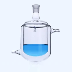 Bouteille de réaction à fond rond en verre Borosilicate à une seule bouche, flacon de réaction à Double couche pour laboratoire 