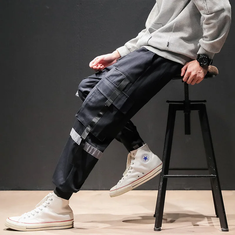 

Japanese-style Large Size Loose-Fit Pure Cotton Washing Bib Overall Function Pants Harem Pants Trousers