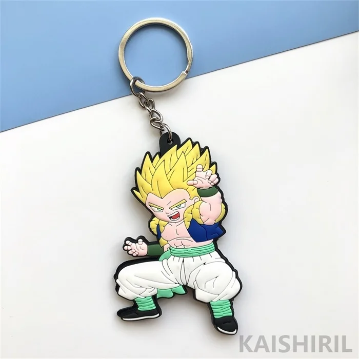 keychain 13 Мода Dragon Ball Z брелок ПВХ Аниме Супер Saiyan Goku брелок мультяшный фигурки Модель брелок для ключей кольцо - Цвет: keychain 13