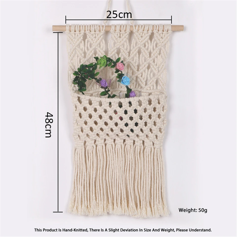 Boho Hanging Basket Woven Pocket Macrame Wall Hanging Tapestry Bohemian Room Decoration Nordic Style Home Dorm Chic Wall Accents Boho Hanging Basket Woven Pocket Macrame Wall Hanging Tapestry Bohemian Room Decoration Nordic Style Home Dorm Chic Wall Accents