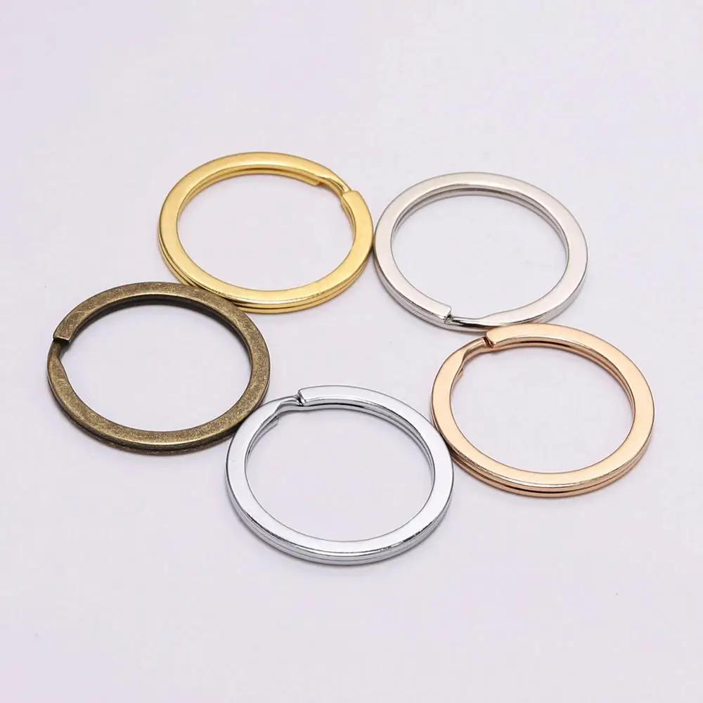 

10Pcs/Lot 25-30mm Gold Round Key Ring Llaveros Clasp Findings Key Chain Split Ring Plated Key Ring For Jewelry Making Supplies