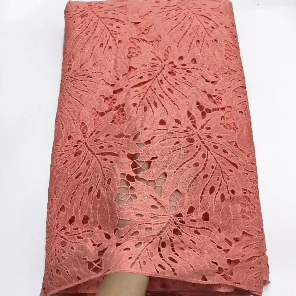 HFX последние африканские гипюровые кружева белые водорастворимые Химические кружева ткань, высокое качество Африканский шнур кружева H2311 - Цвет: as picture