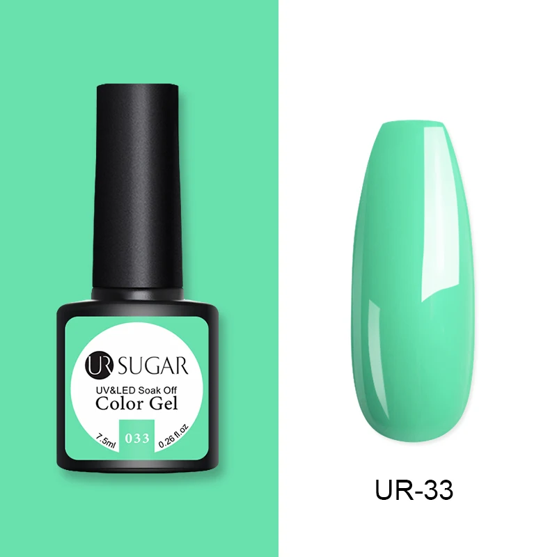 Ur Sugar 7,5 мл розовый Гель-лак для ногтей чистые цвета Полупостоянный замачиваемый УФ светодиодный Гель-лак для ногтей Гель-лак для маникюра Гель-лак сделай сам - Цвет: 33