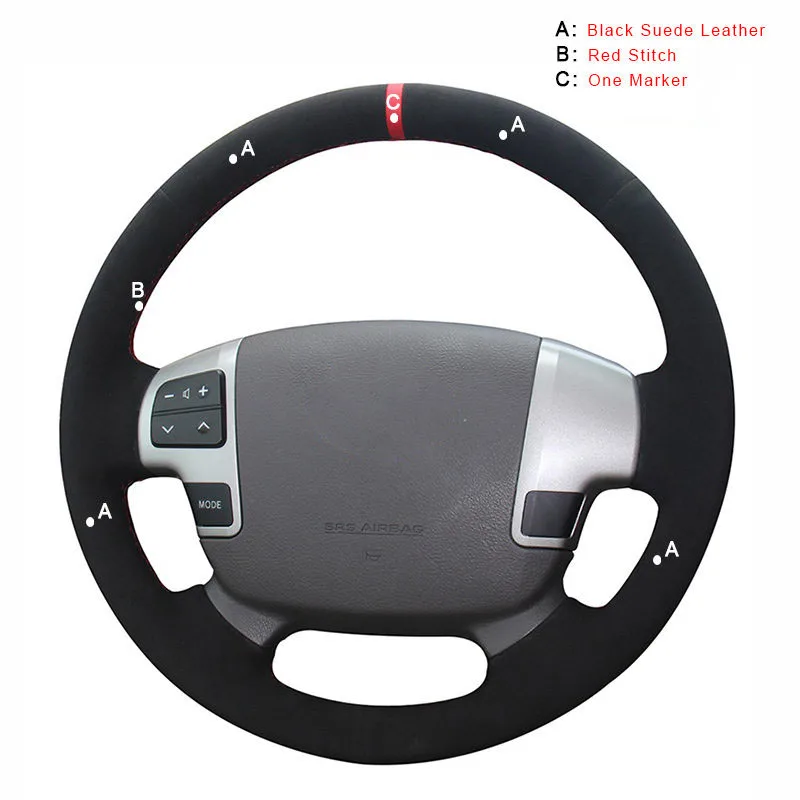 Suede Leather Авто оплетка на руле Крышка для Toyota Land Cruiser 2008- Tundra 2007-2013 Sequoia 2008-2013 Автомобильные оплетки крышки - Название цвета: Suede Leather
