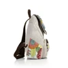 Veowalk Light Grey Women's Small Canvas Backpacks, Ladies Floral Embroidered Rucksacks Woman Back Bag Handmade Back Pack 3
