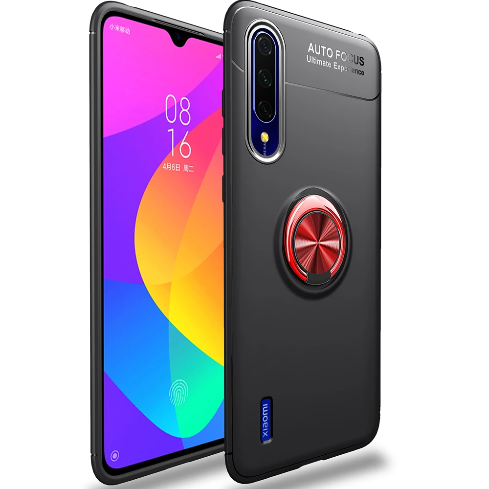Для Xiaomi mi cc9 чехол цветной металлический кольцевой магнитный держатель мягкий, роскошный, из ТПУ чехол подходит для Xiao mi cc9 mi CC9 Матовый ультратонкий чехол