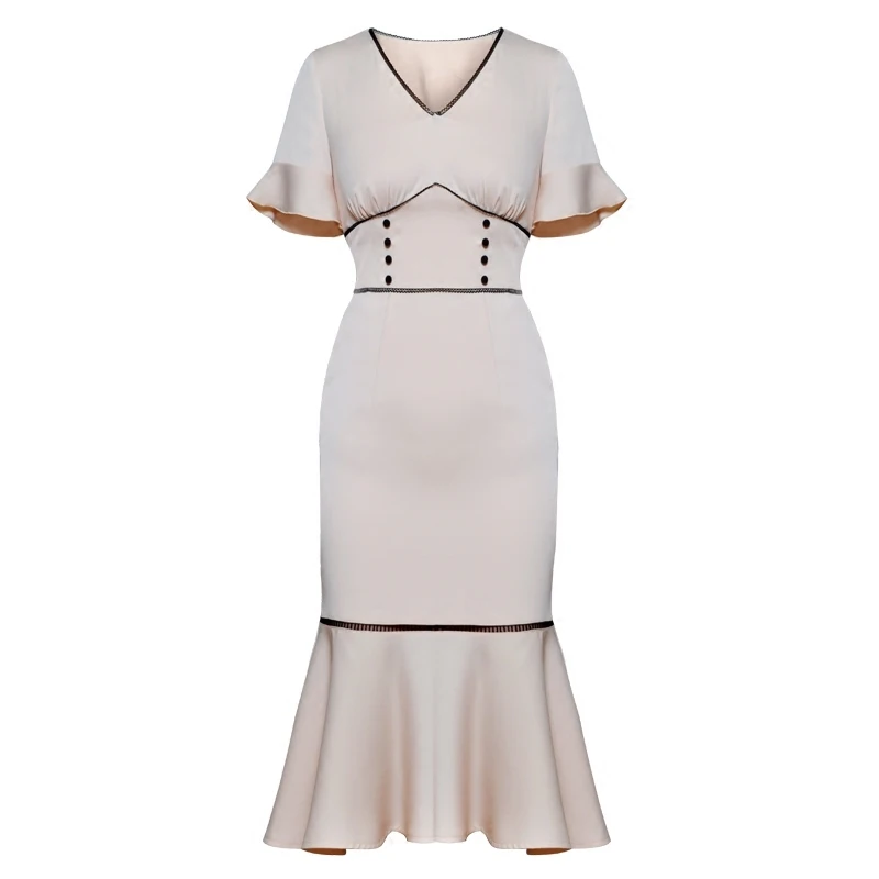 Lente Zomer Jurk Vrouwen 2020 Casual Plus Size Slim Office Dames Werk Lange Jurken Vintage Elegante V-hals Mermaid Party jurk Lente Zomer Jurk Vrouwen 2020 Casual Plus Size Slim Office Dames Werk Lange Jurken Vintage Elegante V-hals Mermaid Party jurk