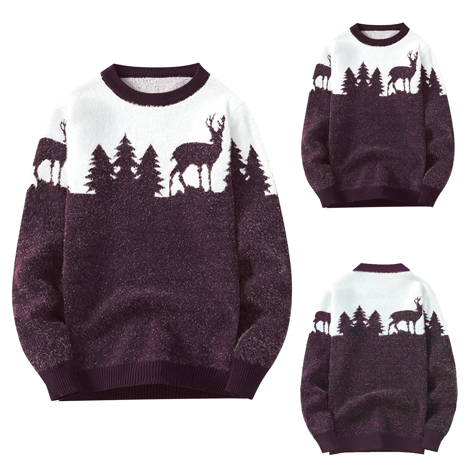 Men's Knitted Pullover Casual Warm Christmas Elk Sweater Simple Comfy High Quality Sweater Fast Free Shipping Свитер Оверсайз 1