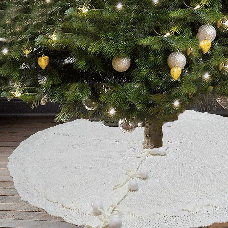 1 шт Высокое Класс Вязание Юбки для ёлки дерево коврик для ног коврик рождественские украшения для дома натальное дерево год ковер Декор