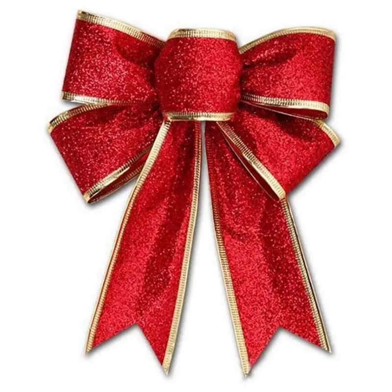 

Hot Sale 4Pcs 25x18cm Decoration Ornament Hanging Knot Bowknot Butterfly Decore Tree Christmas Tree (Red)
