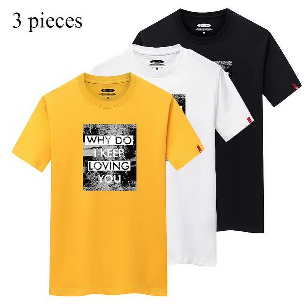 3 pack High Quality Men T Shirt 100 Cotton Men's T Shirts Summer