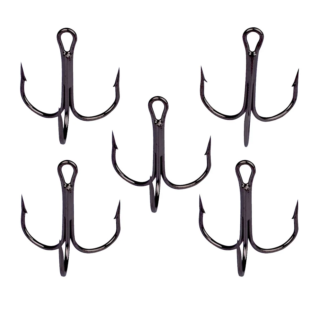 

50pcs/lot Black Color Treble Hook High Strength Hooks 2#-4#-6#-8#-10#-12#-14# High-Carbon Steel Saltwater Fishing Hook New