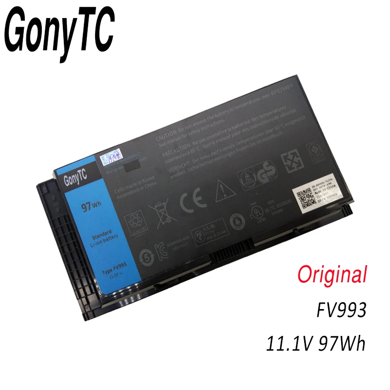 GONYTC FV993 Батарея для DELL Precision M6600 M6700 M6800 M4800 M4600 M4700 FJJ4W PG6RC R7PND OTN1K5 11,1 V 97WH - Цвет: Add Follow Get 1USD