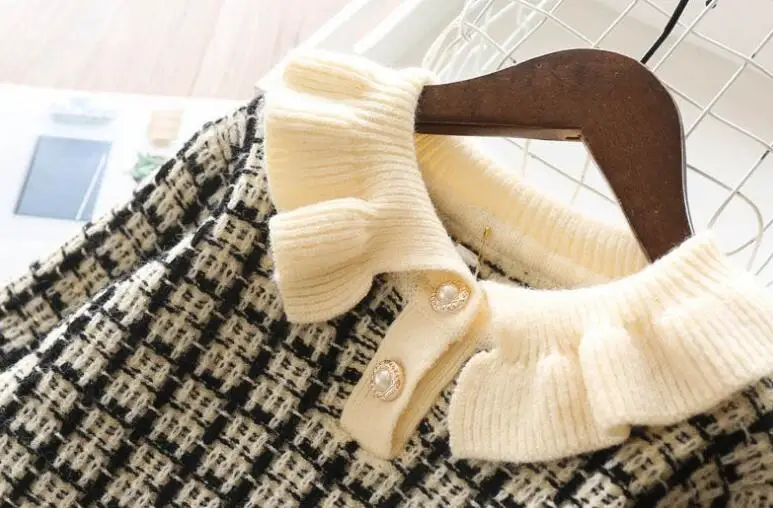 11.4th Size 110-150cm Girls' knitting dress Long sleeve fashion children's dress Autumn Winter New Arrival