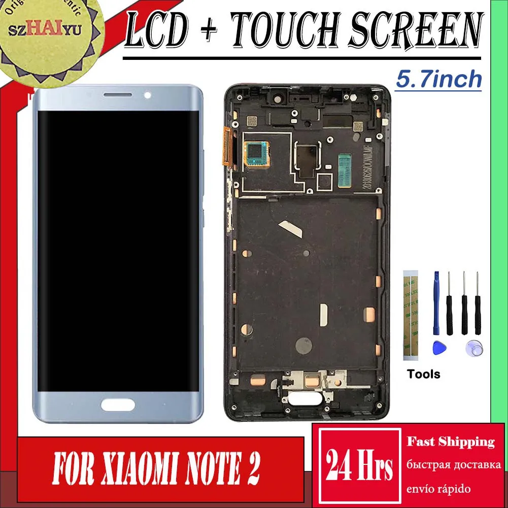 

HD Super AMOLED LCD For Xiaomi Mi Note 2 LCD Display Note 2 With Frame Touch Screen Digitizer Assembly With Tools