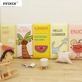 

Tropical fruit pattern children's room bedroom tatami headboard anti-collision soft package sofa background foam wall stickers