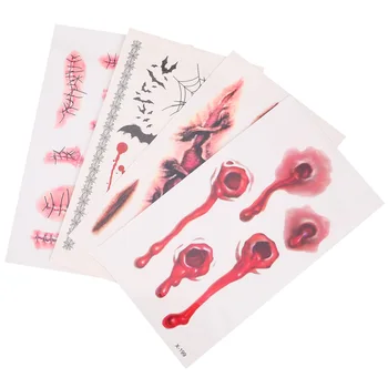 

40pcs Scary Halloween Sticker Scar Sticker Fake Scar Decal Bloody Stickers