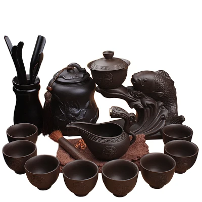 Керамический чайник, набор для дома, каменная мельница, креативный чайник, кунг-фу, чайная чашка, полуавтоматическая, ленивый чайник, Высококачественная посуда для напитков