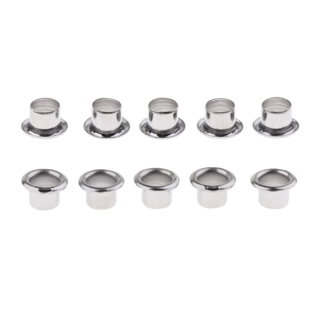 Pack of 10 Metal Badge Grommet Style Drum Air Vents Silver for Bass Snare Tom Drums
