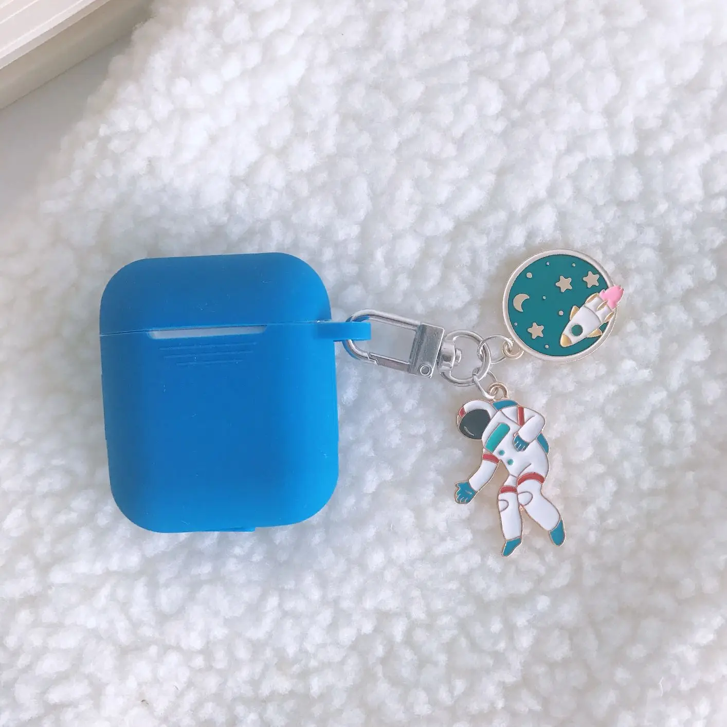 Чехол для Airpods мультяшный кулон силиконовый материал для Apple Airpods чехол для зарядки коробка с подвеской астронавта