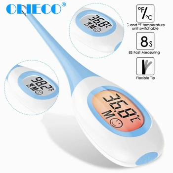 

Digital Baby Adult Thermometer Unit Switch Soft Tip Electric Thermometer 8S Fast Body Temperature Measure Tool LCD Big Screen