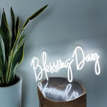 

Custom Waterproof Neon Sign Light Flex Led 3D Blessing Day Acrylic Wall Hanging Decoration Ins Neon Top Rotulos De Iluminacion