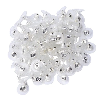 

100Pcs Hypoallergenic Bullet Earring Back Safety Clutch with Pad Accessories New