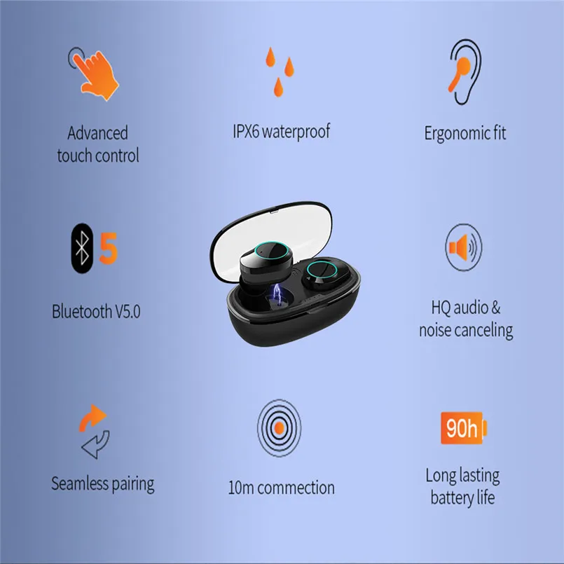 6D объемные басы беспроводные Bluetooth наушники IP6X водонепроницаемые беспроводные наушники Спортивная гарнитура Fone De Ouvido Sem Fio 50NOV22
