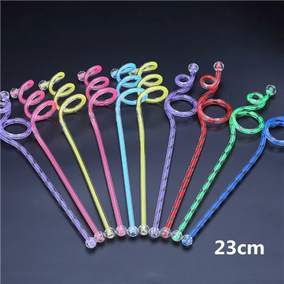 10pcs 23cm/29cm Acrylic bright Cocktail Pick Stick Spoon, Spiral Pattern Bar Teadrop Spoon Cocktail Pick Whisks Random Bar Tool