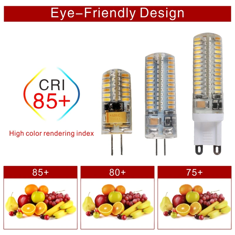 10 개/몫 LED G4 G9 12V 220V AC DC 1w 2w 3w 4w 5w 6w 교체 40w 60w 할로겐 램프 빛 360 빔 각도 샹들리에 LED 전구 램프