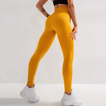 NORMOV Fitness Women Leggings Seamless Solid High Waist Ankle Length Spandex Leggin Workout Push Up Leggings Femme 3