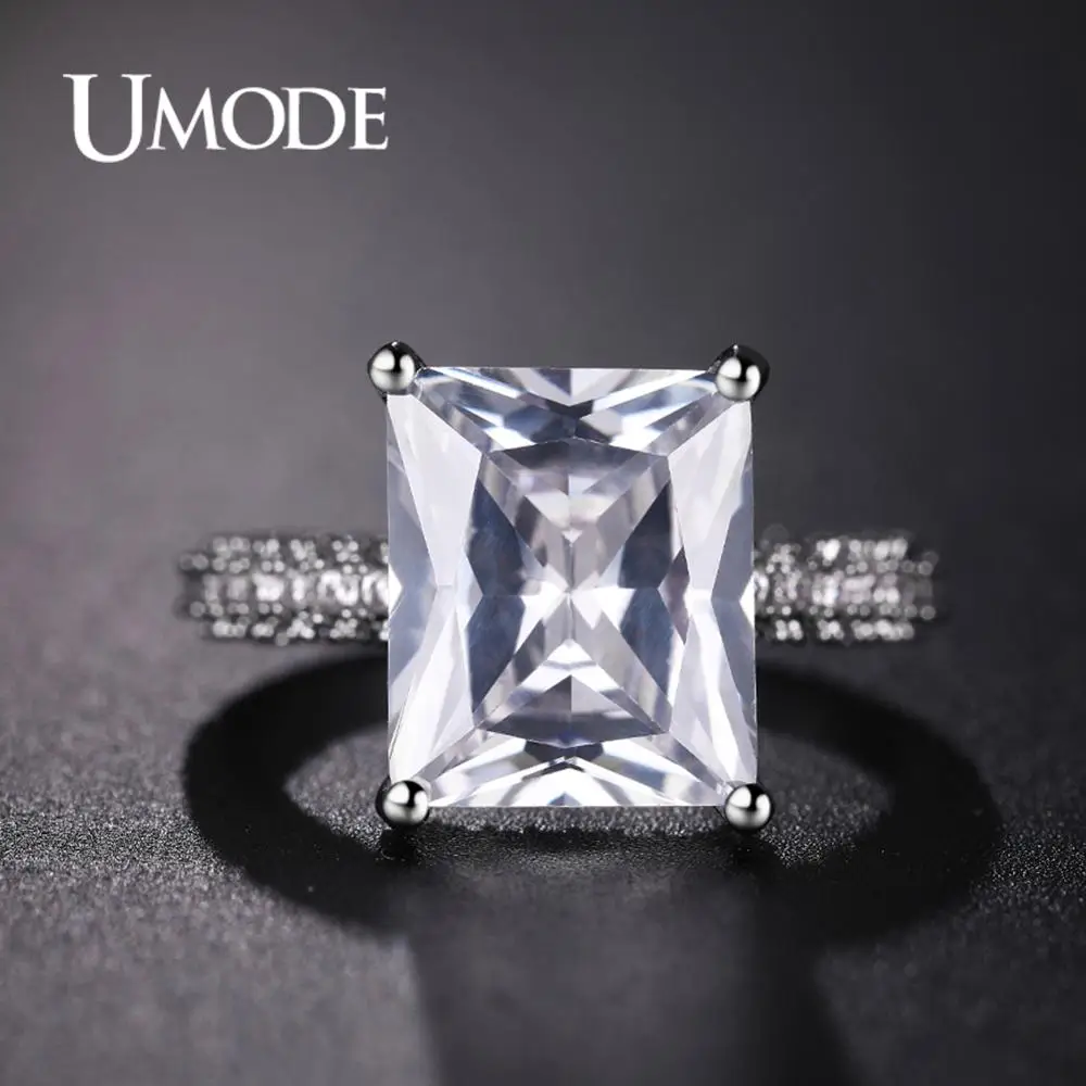 UMODE, ювелирное изделие,, модное, большое, роскошное, Cusion, циркониевое кольцо для женщин, новое, обручальное, обручальное, ювелирное изделие, кольца вечности AUR0576A