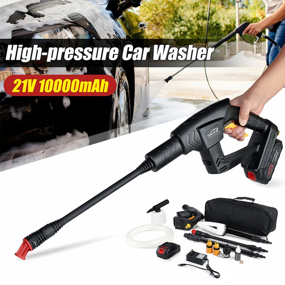 21V Cordless Portable High-pressure Car Washer With10000mAh Li-ion Battery and 5m Water Hose original hose for xiaomi jimmy jw31 cordless pressure washer white