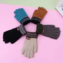 Малыш Дети девочка и мальчик ребёнок младенец теплый зимний вязаный полный палец перчатки варежки D08C