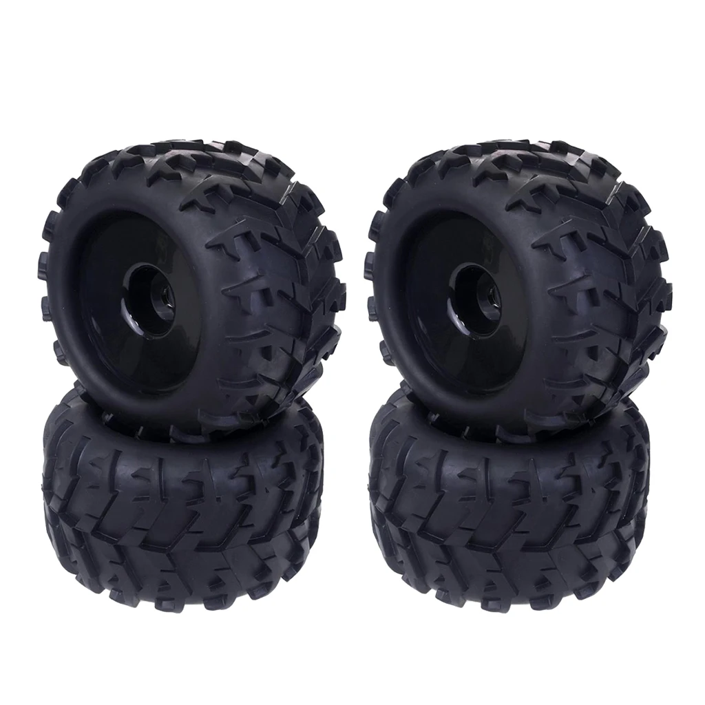 4 Pack RC Tires 1/8 Scale Monster Truck Buggy Crawler Tires 17mm Hex Drive and Tires for  HSP Kyosho GM DHK HPI