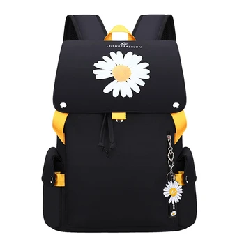 

Large Capacity Schoolbag Student School Backpacks For Teenage Girls Flower Small Daisies Print Primary School Bags Kids Bookbags