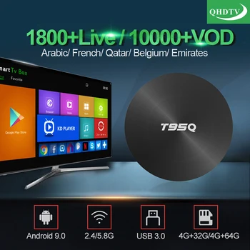 

IPTV Subscription Box QHDTV T95Q Android 9.0 Smart TV BOX BT4.1 IPTV Arabic Belgium IP TV Morocco Nethwelands No App Include