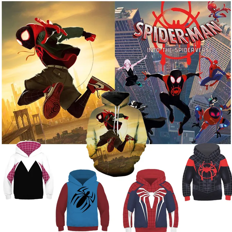 

3D Print Anime Sweatshirts Hoodie Boy girl Spider Man Into the Spider Verse All Might Cosplay hero Costume Sweatshirt Jackets