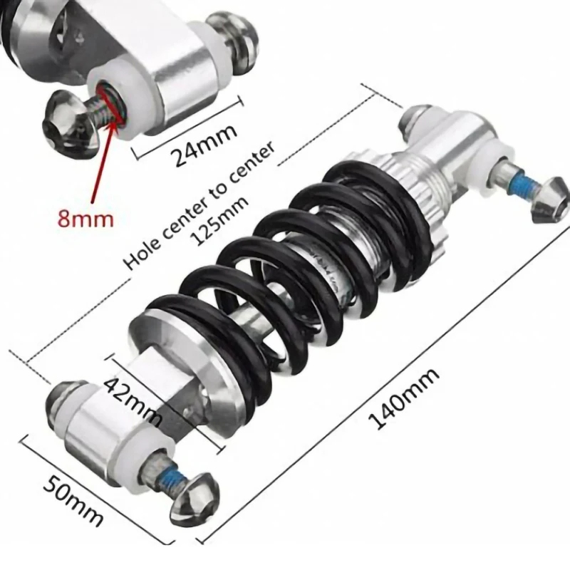 MTB дорожный велосипед металлическая задняя подвеска-бампер пружинный амортизатор детали для велосипеда задняя катушка амортизатор 125 мм 750LBS
