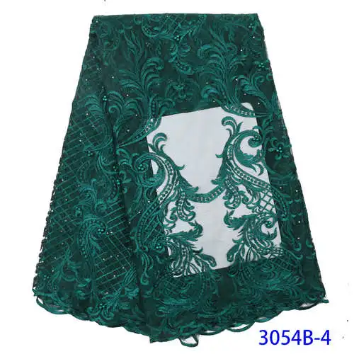 3D кружева высокое качество бисерные нигерийские кружевные ткани вышивка Французский Тюль Кружева с камнями для свадебных YA3054B-1 - Цвет: Picture 4