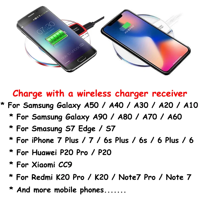 Беспроводное зарядное устройство Chargeur беспроводной для samsung S10 S9 S8 Plus Note 10 9 8 A50 зарядный коврик Беспроводное зарядное устройство Cargador Inalambrico