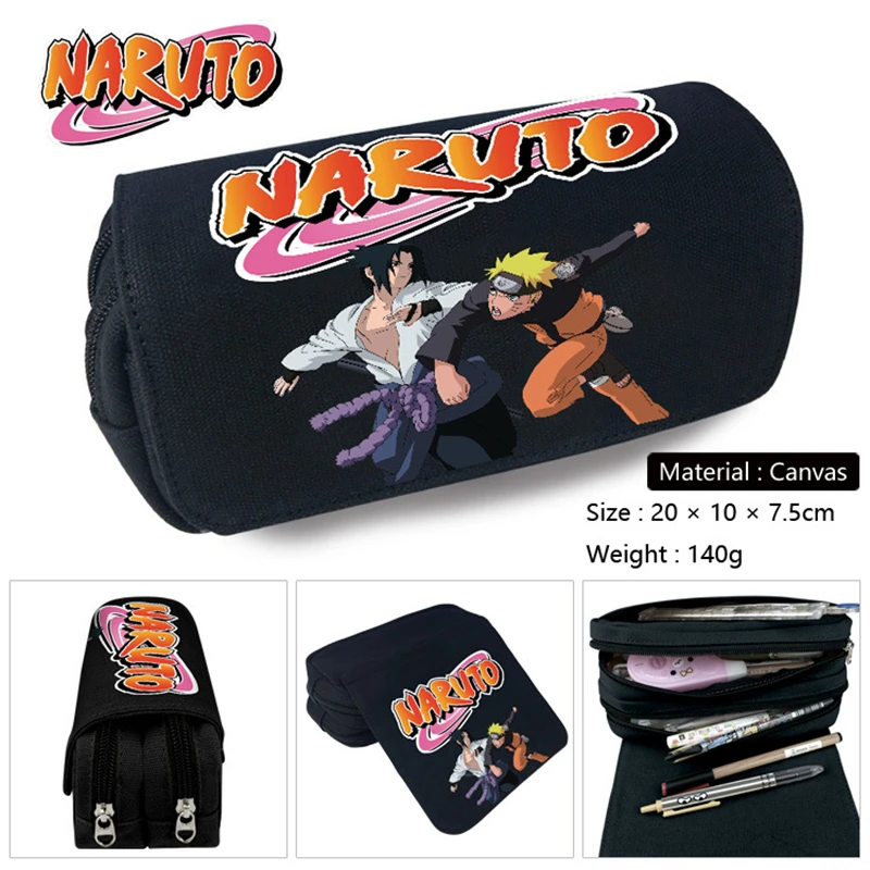 Kit mochila e estojo - Sasuke Uchiha desenho anime naruto tamanho