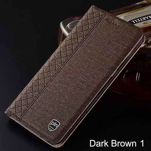 dark brown 1 Чехол для TP-Link TP Link Neffos C5 Plus плед Стиль Холст Узорная Кожа, флип-чехол для Neffos C5 Plus Чехлы Coque - Цвет: dark brown 1