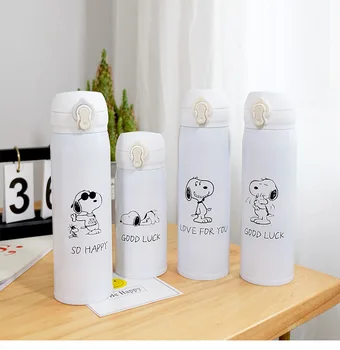 

500ML Thermocup Bouncing Cover Bottle Vacuum flask Pattern Thermal Mug Travel Thermos Cup Stainless Steel