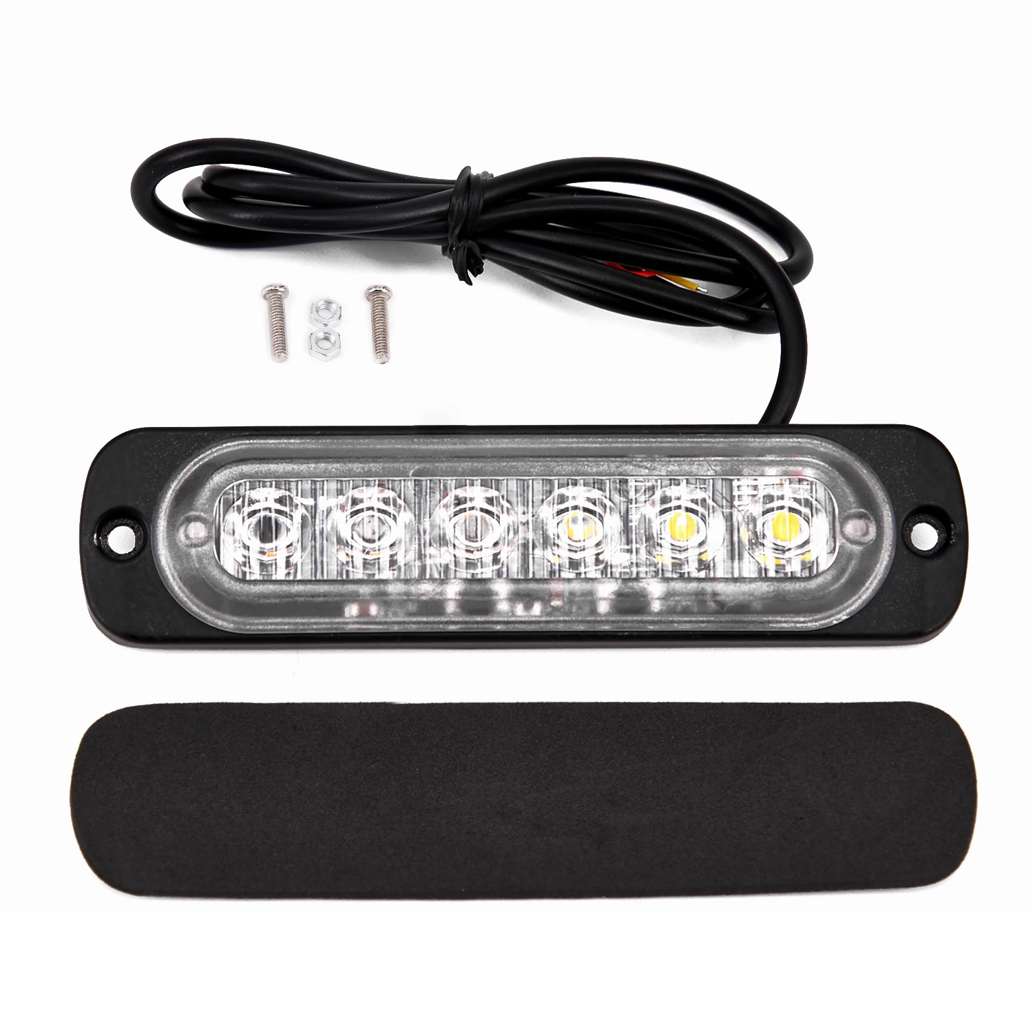 10 шт. желтый+ белый 6LED автомобиля Предупреждение опасности аварийный стробоскоп вспышка лампа новые