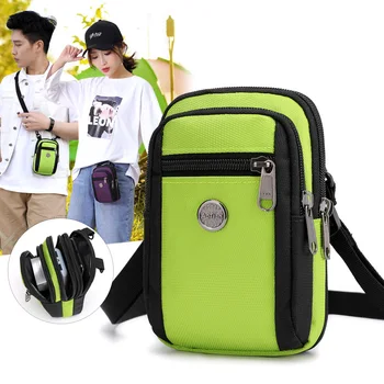 

Multi-function Small Bags Mini Shoulder Crossbody Bag Men Nylon Mobile Cell Phone Pouch Waist Bag Hanging Bag Case XA144M