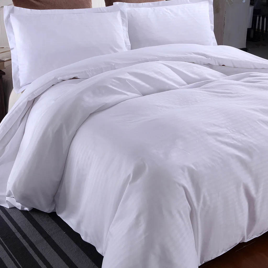 

NAI YUE Tree Pattern Ethnic Style Simple Plain Quilt Cover Pillowcase Three-piece Solid White Soft Comfortable Home Bed #45